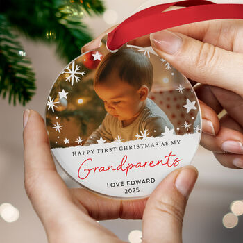 Personalised Baby First Christmas Grandparents Bauble, 5 of 8