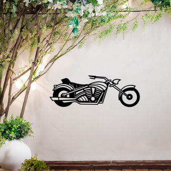 Motorbike Metal Wall Art Gift For Outdoor Garden Decor Enthusiasts, 4 of 9