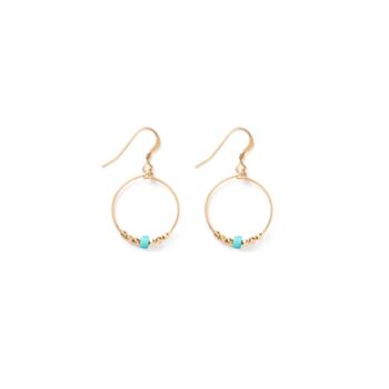 Turquoise Beaded Hoop Earrings, 2 of 3