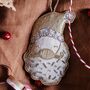 Luxury Irish Linen Festive Santa Christmas Tree Decoration, thumbnail 4 of 6