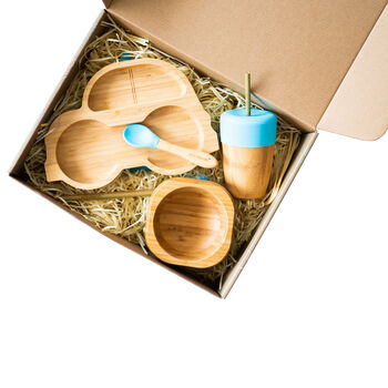 Bamboo Car Plate Weaning Set Blue, 2 of 2