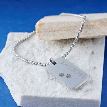 Personalized Silver Mens Dog Tag Necklace, 8 of 12