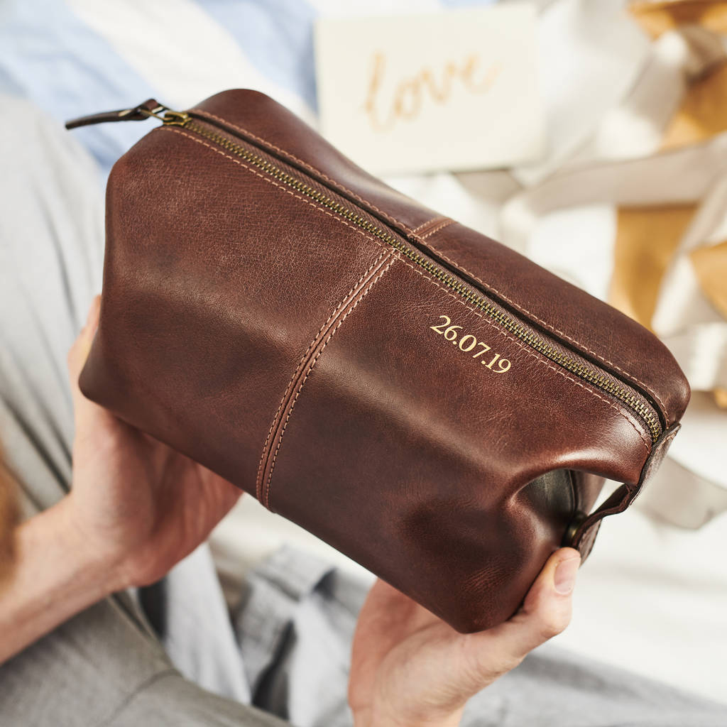 Anniversary Leather Wash Bag, 1 of 9