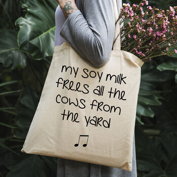 Funny Tote Bag: My Soy Milk Frees All The Cows…, 2 of 3