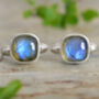 Natural Labradorite Cufflinks In Solid Sterling Silver, thumbnail 1 of 3