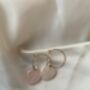 Rose Quartz Heart Charm Hoop Bridal Earrings, thumbnail 2 of 10
