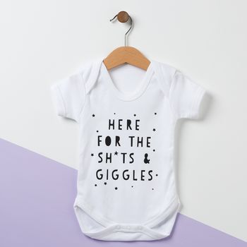 Here For The Sh*Ts And Giggles Baby Grow, 4 of 11