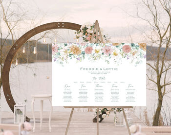 Wedding Table Plan Floral Pink Lilies, 3 of 6