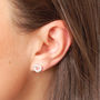 Sterling Silver Diamante Heart Earrings, thumbnail 2 of 4