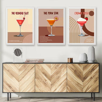 The 'Dirty Cocktail Club' Set Of Six Wall Prints, 2 of 6