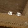 Retro Music Cassette Tape Stud Earrings In Sterling Silver, thumbnail 2 of 12