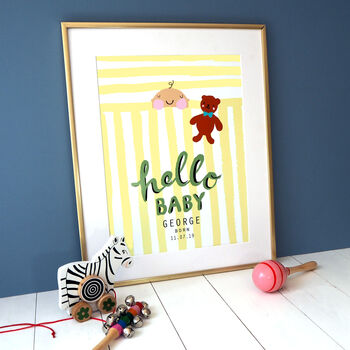 Hello Baby Personalised Print, 2 of 3