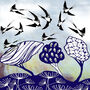 'Swallows' Fine Art Giclee Print, thumbnail 3 of 3