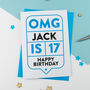 Omg 17th Birthday Card Personalised, thumbnail 3 of 3