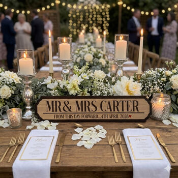 Personalised Wooden Wedding Road Sign Decoration, 2 of 4