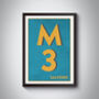 M3 Manchester Typography Postcode Print, thumbnail 6 of 8