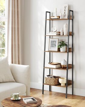 Ladder Shelf Industrial Living Room Bedroom Bookshelf, 3 of 12