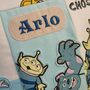 Keepsake Memory Pillow Made From Baby Clothes: Favourite Characters Patchwork Cushion Gift, thumbnail 7 of 12