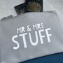 Mr And Mrs Stuff Wedding Storage Pouch Bag, thumbnail 3 of 3