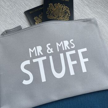 Mr And Mrs Stuff Wedding Storage Pouch Bag, 3 of 3