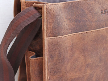 Deluxe Leather Messenger Bag, 4 of 12
