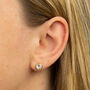 Gold Plated Sterling Silver April Cubic Zirconia Birthstone Stud Earrings, thumbnail 3 of 5