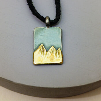 Mens Mountain Range Personalised Ingot Necklace, 2 of 4