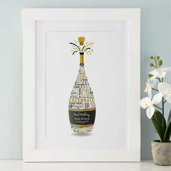Personalised Pearl Anniversary Champagne Word Art, 4 of 7
