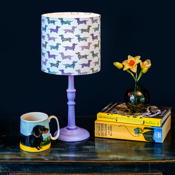 Fun And Colourful Dachshund Patterned Drum Lampshade, 3 of 3