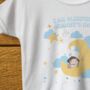 Moon And Stars Sleeping Little Girl Message T Shirt, thumbnail 3 of 4