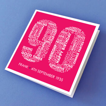 Personalised Name And Date 90th Birthday Card, 2 of 5