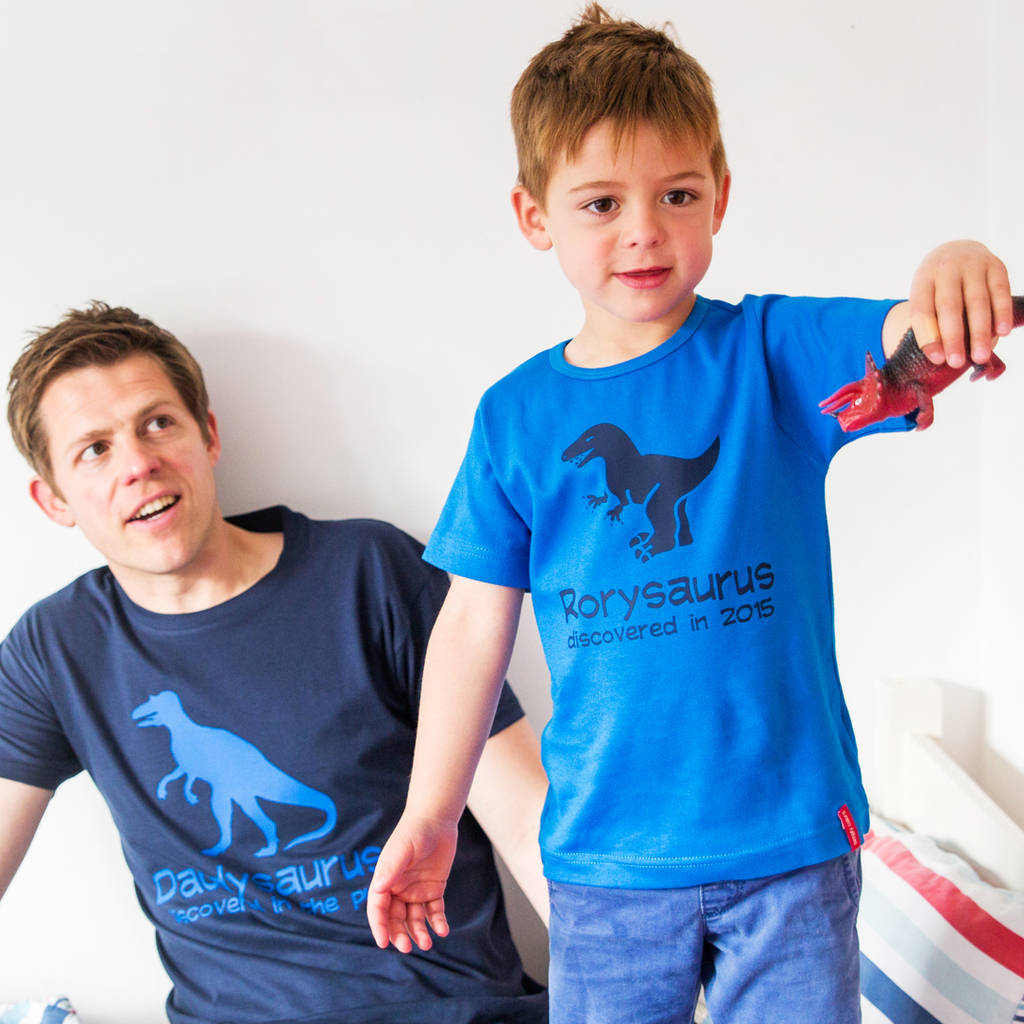 Dad And Child Dinosaur T Shirt Set, 1 of 11