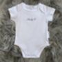 Embroidered White Cotton Baby Grow, thumbnail 4 of 5