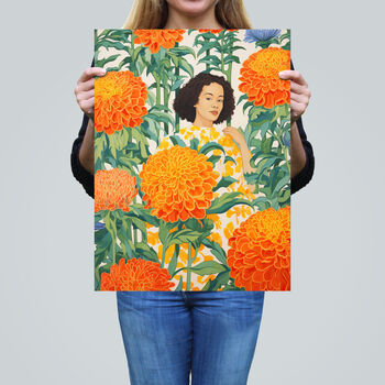 Marvellous Marigolds Orange Flowers Wall Art Print, 2 of 6