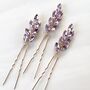 Large Lilac Crystal Hair Pins, thumbnail 4 of 5