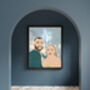 Custom Wedding Engagement Couple Family Portrait Print, thumbnail 9 of 10