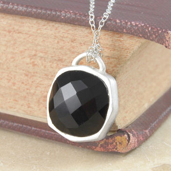 Black Spinel And Moonstone Double Sided Silver Necklace, 3 of 5