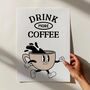 Drink More Coffee Retro Print, thumbnail 6 of 6