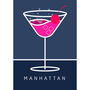 Manhattan Cocktail Drink Art, thumbnail 4 of 4
