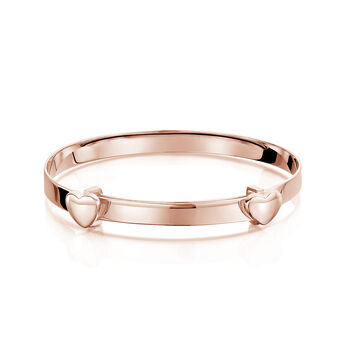 Personalised Rose Gold Expandable Hearts Kids Bangle – Medium, 5 of 5