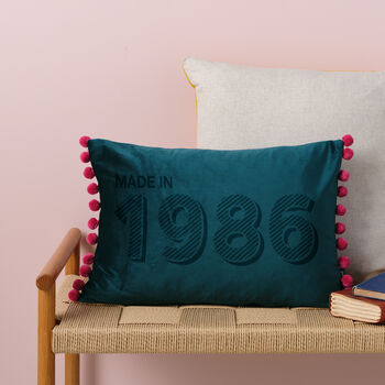 Personalised 40th Birthday Velvet Cushion, 2 of 12