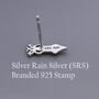 Squid Stud Earrings In Sterling Silver, thumbnail 3 of 12