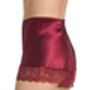 Lace French Knicker In Burgundy Satin, thumbnail 2 of 3