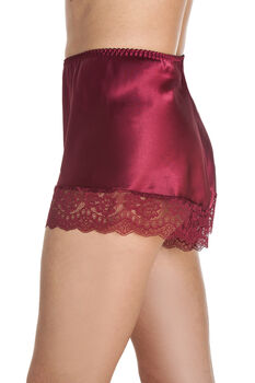 Lace French Knicker In Burgundy Satin, 2 of 3