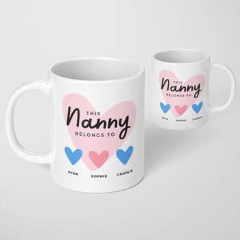 Nan Nanny Gran Personalised Heart Mug Gift Birthday, 2 of 5