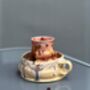 Handmade Porcelain Espresso Cup And Saucer Blush Pink And Cream With Drip Glaze, thumbnail 6 of 6