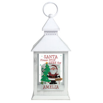 Personalised Santa White Lantern, 2 of 3