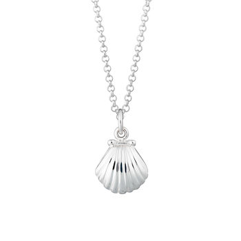 Clam Shell Necklace, Sterling Silver Or Gold Plated, 9 of 11