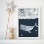 Whale In The Ocean Children's Nursery Print, thumbnail 1 of 2