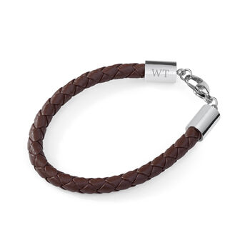 Personalised Sterling Silver Horseshoe Leather Bracelet, 9 of 10